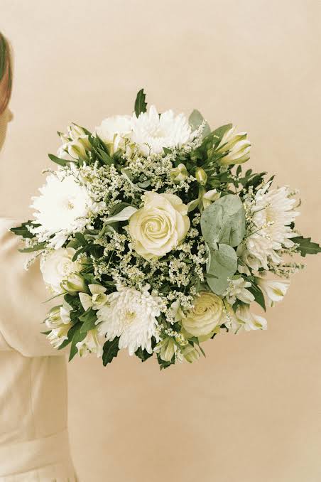 Bouquet rond rose poudré